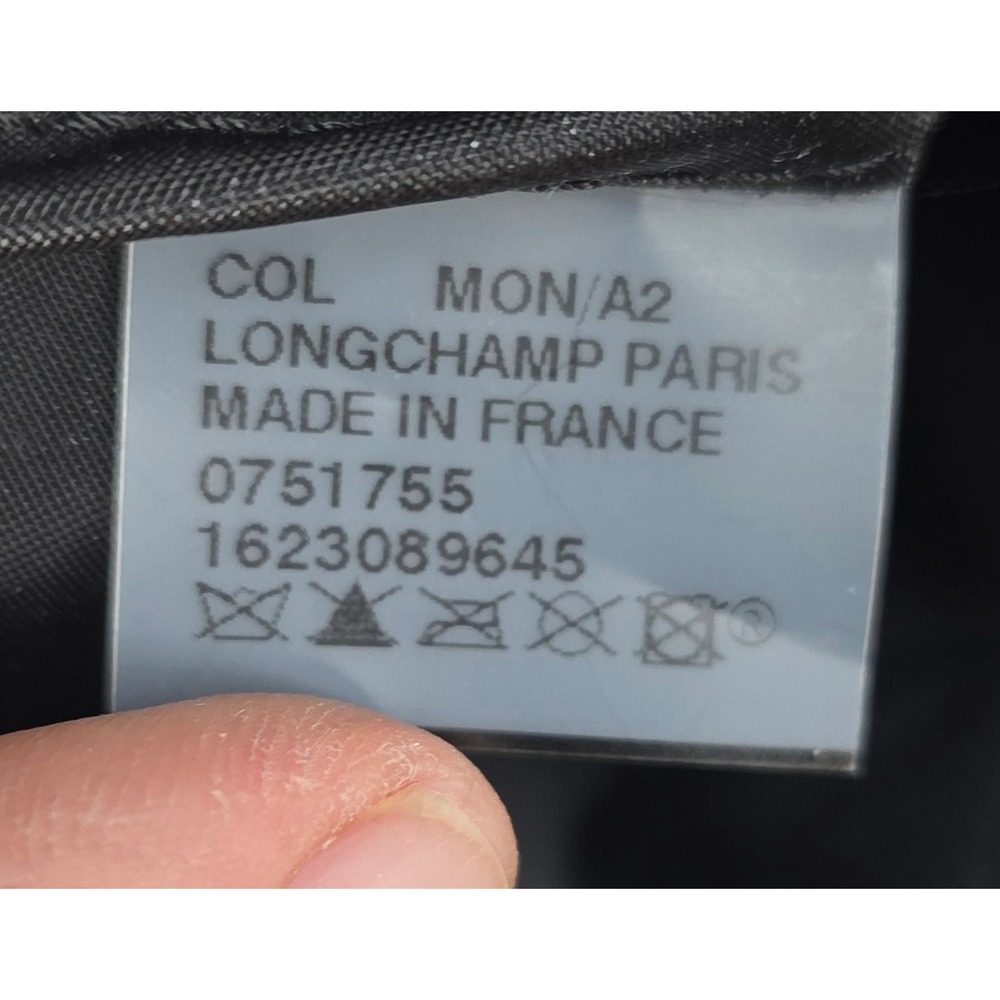 Longchamp Le Pliage‎ Type M Purple Nylon Tote Bag Brown Leather Trim France 1623 - Picture 7 of 8